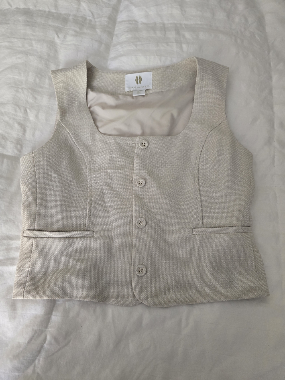 House of Harlow 1960 Cream Tweed Waistcoat